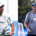 Abel Ferreira, técnico do Palmeiras, e Rogério Ceni, técnico do Bahia • Montagem com as fotos Letícia Martins/EC Bahiade Cesar Greco/Palmeiras e