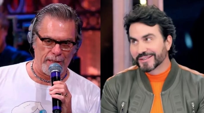 Roger Moreira e Padre Fábio de Melo | Foto: Reprodução / Sbt & Globoplay